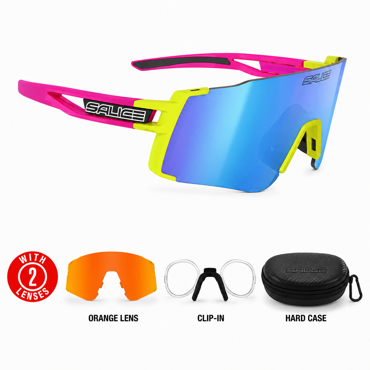 026S-RW SLIM/SMALL HIGH CONTRAST MIRROR SUNGLASSES WITH OPTICAL CLIP-IN