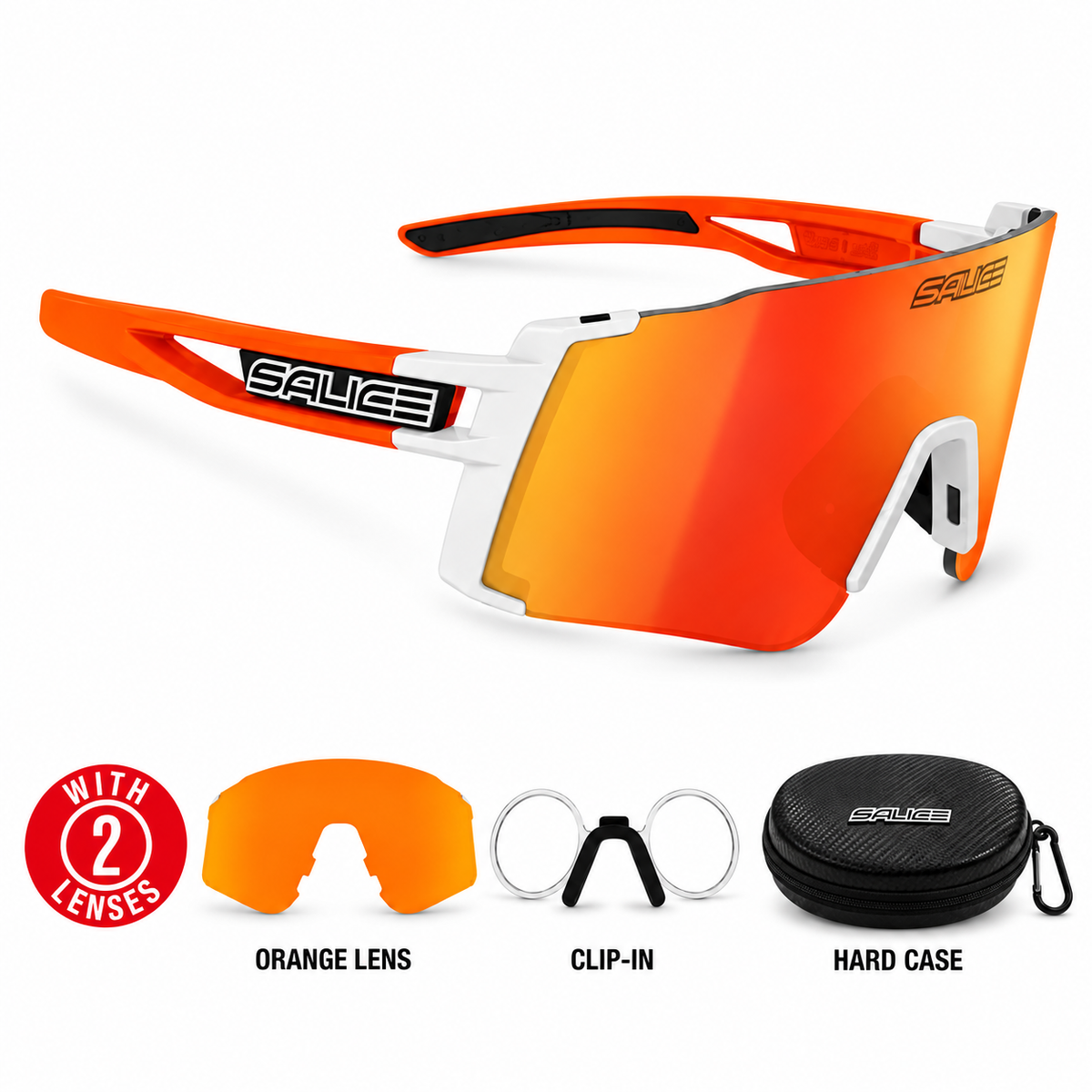 026S-RW SLIM/SMALL HIGH CONTRAST MIRROR SUNGLASSES WITH OPTICAL CLIP-IN